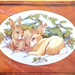 NWT Winter Rabbits crossstitch kit by the Creative Circle